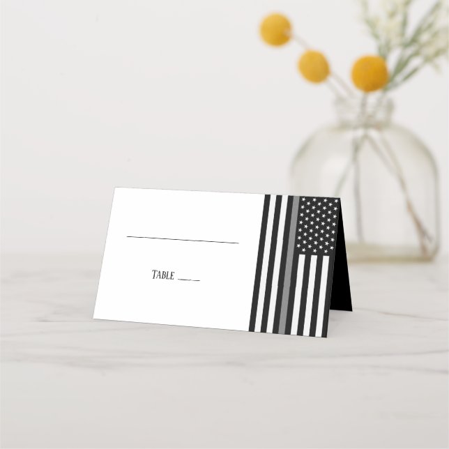 Blank Thin Gray Line Place Card (Front)