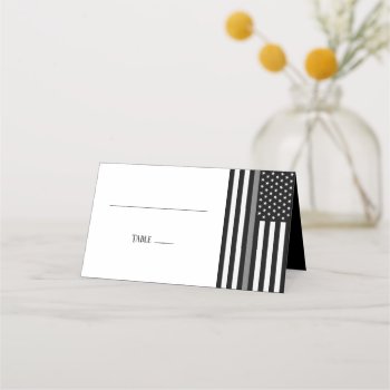 Blank Thin Gray Line Place Card by ThinBlueLineDesign at Zazzle