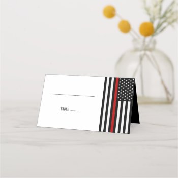 Blank Thin Red Line Place Card by ThinBlueLineDesign at Zazzle