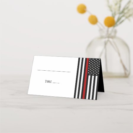 Blank Thin Red Line Place Card