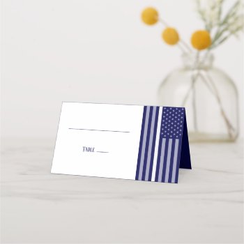 Blank Thin White Line Place Card by ThinBlueLineDesign at Zazzle