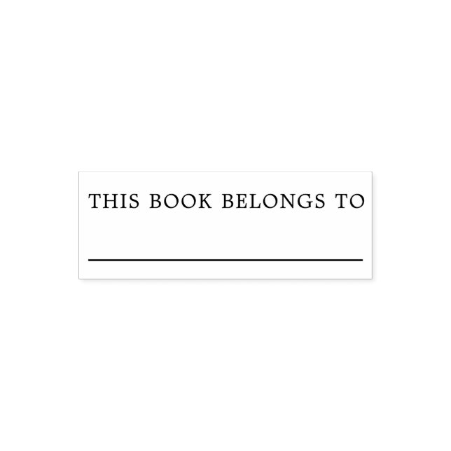 Blank This Book Belongs To Bookplate Self-inking Stamp (Design)