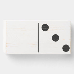 Blank Three Domino White Wood Box Art
