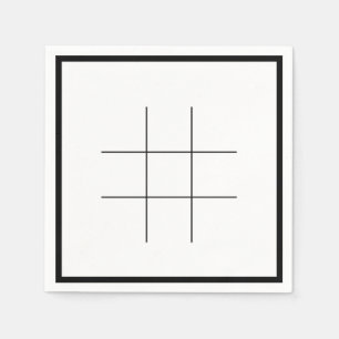 Blank Tic Tac Toe Grid Party Table Fun Quick Game Napkins