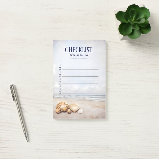 Blank To Do Checklist Notes Beach Shells (Office)