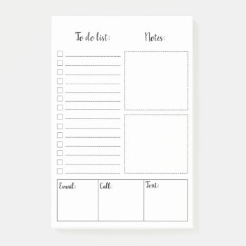 Blank To Do List Post-it® Notes by aquachild at Zazzle