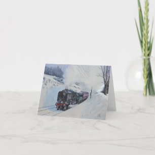 Blank Train Christmas card