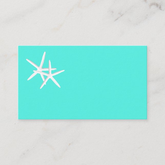 Blank Turquoise Starfish Place Cards (Front)