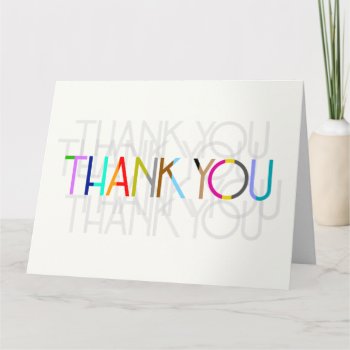 Blank Unisex Thank You Typography Card by StyledbySeb at Zazzle