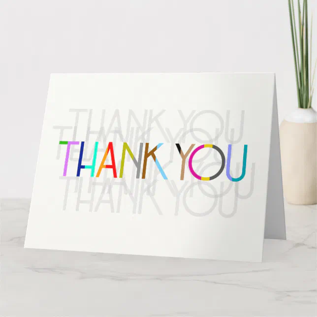 Blank Unisex Thank You Typography Card | Zazzle