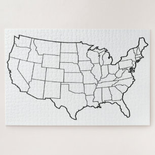 Blank US Map Jigsaw Puzzle