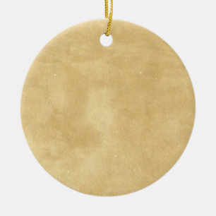 Blank Vintage Aged Paper Ceramic Ornament