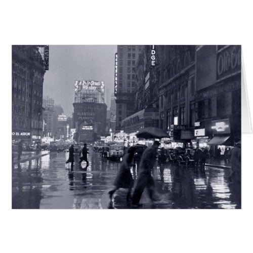 Blank vintage New York on a rainy night