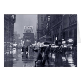 Blank: vintage New York on a rainy night Cards