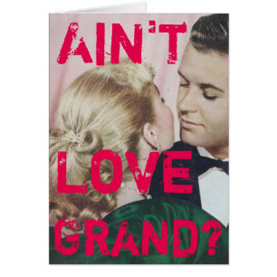 Blank Vintage Retro Photo "Ain't Love Grand?"