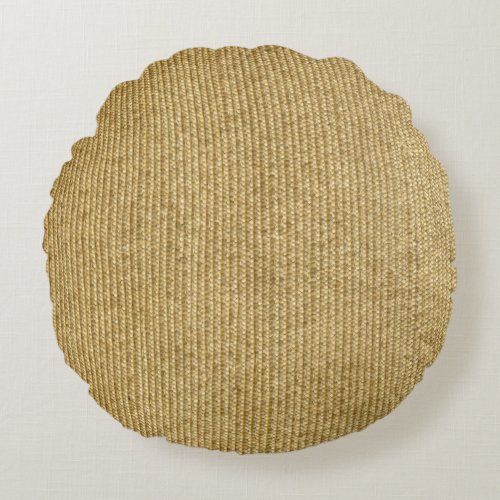 Blank Vintage Wicker Woven Inspired Round Pillow