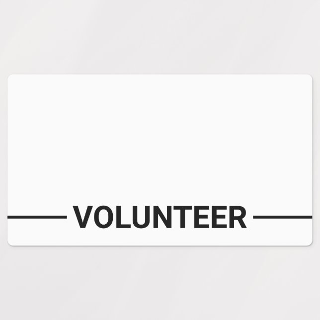 Blank Volunteer Name Badge Labels (Design 1)