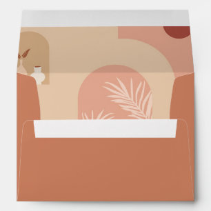 Blank Warm Abstract Terracotta Return Address Envelope