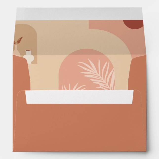 Blank Warm Abstract Terracotta Return Address Envelope (Back (Bottom))