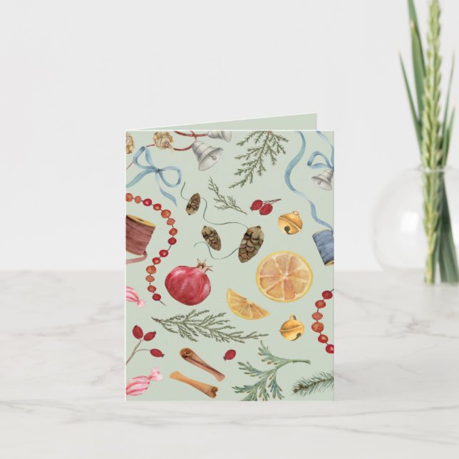 Blank Watercolor Christmas Card (Front)