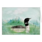 Blank Watercolor Loon Bird Nature Art (Front Horizontal)