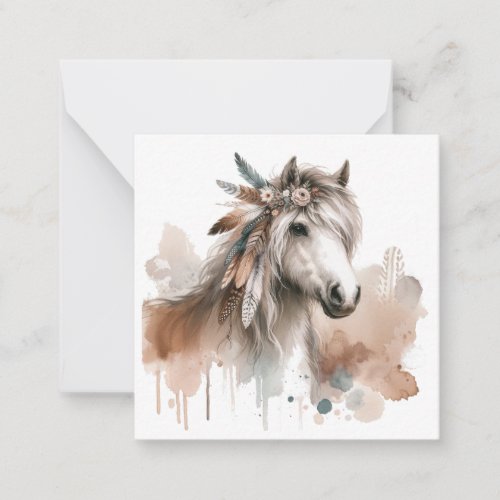 Blank Watercolour Horse Card