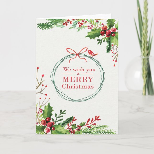 Blank 'We Wish You a Merry Christmas' Card (Front)