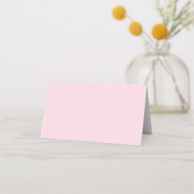 Blank Wedding Folded Place Cards - Pink Pastel (Front)