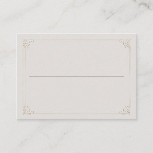 Blank Wedding Taupe Timeless Place Card