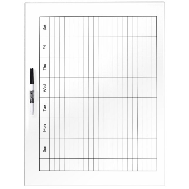 Blank Week Calendar Large Dry Erase Boards (Front)