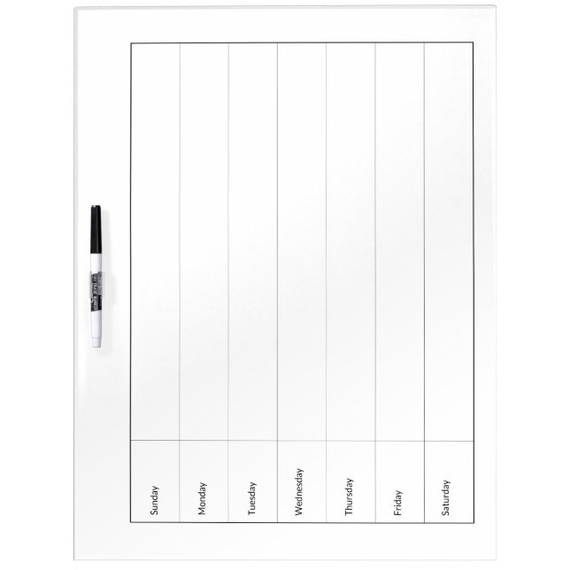 Blank Weekly Calendar Large Dry Erase Boards (Front)