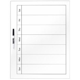 Blank Weekly Calendar Large Dry Erase Boards