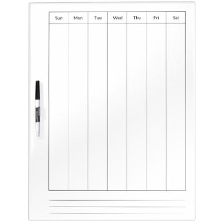 Blank Weekly Calendar Large Dry Erase Boards