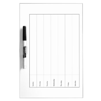 Blank Weekly Calendar Medium Dry Erase Boards by online_store at Zazzle