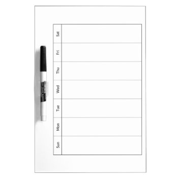Blank Weekly Calendar Medium Dry Erase Boards by online_store at Zazzle