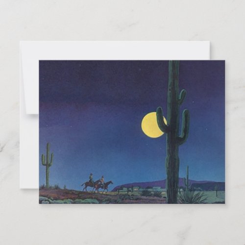 Blank West Southwest Saguaro Cactus Moonlight Ride