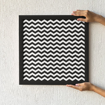 Blank White And Black Chevron Pattern Poster by designs4you at Zazzle
