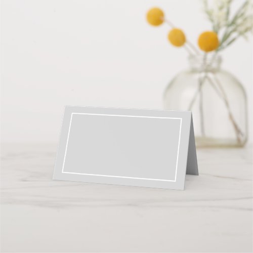 Blank White and Grey Wedding Place Card