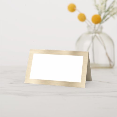 Blank White and Metallic Champagne Place Card