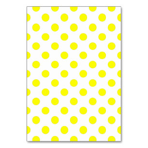 Blank White and Yellow Polka Dot Table Number