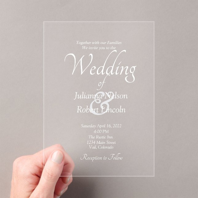 Blank white custom wedding invitation (Insitu (Handheld))