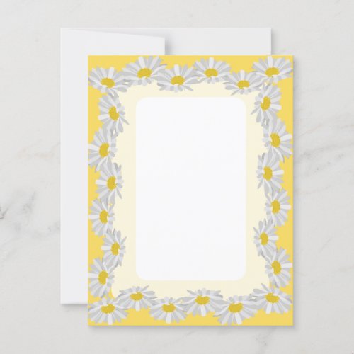 Blank White Daisy with Lemon Yellow Card