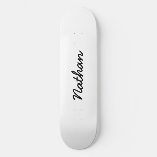 Blank white skateboard deck (Front)