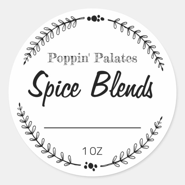 Blank White Spice Blend Labels (Front)