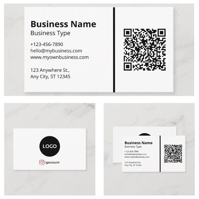 Blank White Your Logo QR Code Social Media Business Card (Blank White Your Logo QR Code Social Media Business Card
)