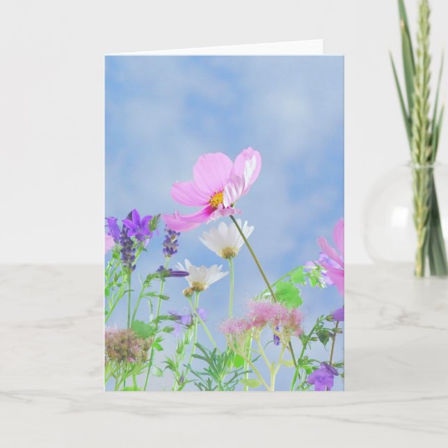 Blank Wild Flowers Greeting Card (Front)