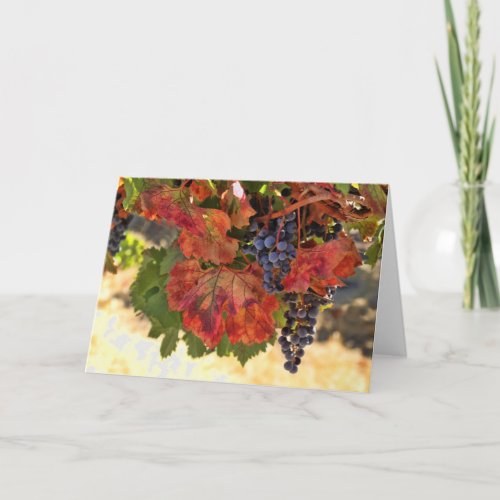 Blank Wine Fall Harvest Note Card