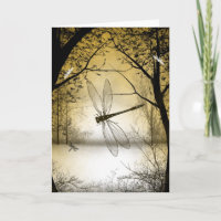 Blank Woodland Dragonfly Greeting Card
