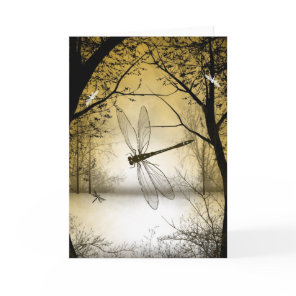Blank Woodland Dragonfly Greeting Card