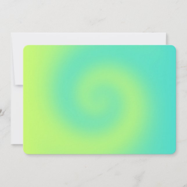 Blank Yellow Turquoise Ombre Twirl Invitation (Front)